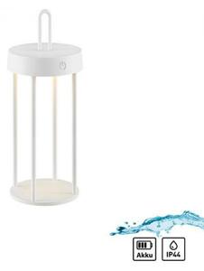 JUST LIGHT LED stolní lampa na baterie bílá 28cm dotykový stmívač IP44 zahradní svítidlo 2700K LD 19300-16