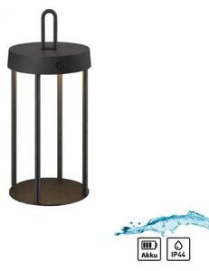 JUST LIGHT LED stolní lampa na baterie černá 28cm dotykový stmívač IP44 zahradní svítidlo 2700K LD 19300-18