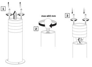 Venkovní lampa RINO 1xE27/12W/230V IP54 74 cm černá