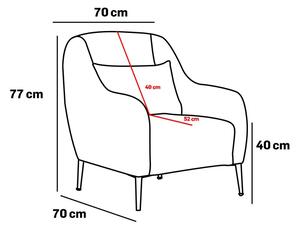 Atelier del Sofa 1-místná pohovka - křeslo Venus 1-Seat - Grey, Šedá