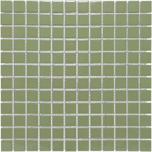 The Mosaic Factory Obklad keramická zelená Mozaika Olive Green Glossy 23 2,3x2,3 (30x30) cm - AF230030