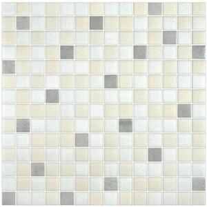 Hisbalit Obklad skleněná béžová Mozaika CASABLANCA 2,5x2,5 (33,3x33,3) cm - 25CASABLH