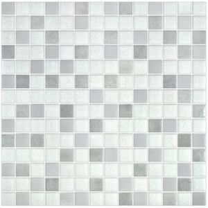 Hisbalit Obklad skleněná bílá; šedá Mozaika ESTOCOLMO 2,5x2,5 (33,3x33,3) cm - 25ESTOCLH