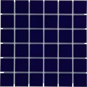 The Mosaic Factory Obklad keramická modrá Mozaika Dark Blue Glossy 48 4,8x4,8 (30,9x30,9) cm - AF13084