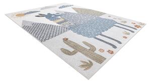 Makro Abra Dětský kusový koberec BONO 8275 Lama pratelný krémový světle šedý Rozměr: 80x150 cm