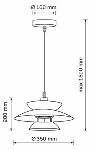 Lustr na lanku BERIT 1xE27/20W/230V černá