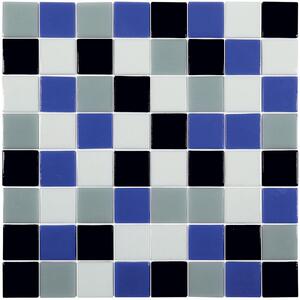 Hisbalit Obklad skleněná modrá Mozaika ONTARIO 4x4 (32x32) cm - 40ONTARLH