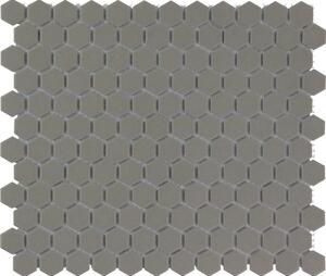 The Mosaic Factory Obklad keramická šedá Mozaika HEX 2 Dark Grey hexagony 2,3x2,6 (26x30) cm - LOH2015