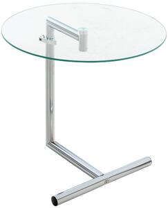 Stůl skleněný kulatý - v41 - 64 cm x Ø45 cm - Transparentní / sklo