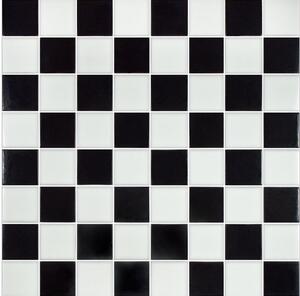 Hisbalit Skleněná mozaika bílá; černá; černo-bílá Mozaika DAMERO 4x4 (32x32) cm - 40DAMERLH