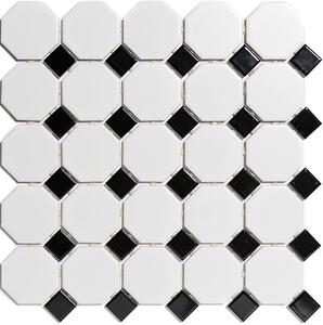 The Mosaic Factory Keramická mozaika bílá; černá; černo-bílá Mozaika PAOC White and Black 5,6x5,6+2,3x2,3 (29,5x29,5) cm - PAOC140915