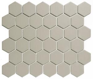 FIN Obklad keramická šedá Mozaika HEX 5 Grey hexagony 5,1x5,9 (28,1x32,5) cm - LOH1029