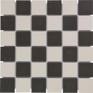 The Mosaic Factory Obklad keramická bílá; černá; černo-bílá Mozaika MIX 5 Chessboard 4,8x4,8 (30,9x30,9) cm - LO101017