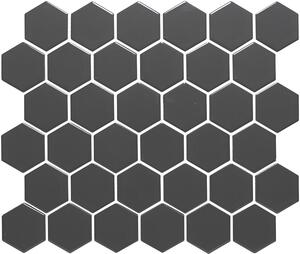 The Mosaic Factory Keramická mozaika šedá Mozaika HEX5 Grey Glossy 5,1x5,9 (28,1x32,5) cm - AFH13007