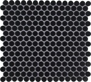 FIN Keramická mozaika černá Mozaika KOLEČKA Black Mat prům. 1,9 (31,5x29,1) cm - VKN925