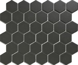 The Mosaic Factory Keramická mozaika černá Mozaika HEX 5 Black 5,1x5,9 (28,1x32,5) cm - LOH1017