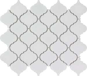 FIN Keramická mozaika bílá Mozaika Arabeska S Bílá Mat 6,1x6,7 (29,3x24,5) cm - PALM140