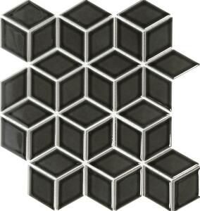 The Mosaic Factory Obklad keramická černá Mozaika PACU Black Glossy 4,8x8,1 (26,6x30,5) cm - PACU915