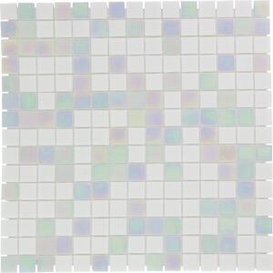 The Mosaic Factory Obklad skleněná bílá Mozaika Rainbox White Pearl mix 2x2 (32,3x32,3) cm - GMPMIX10