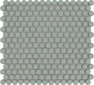 The Mosaic Factory Obklad keramická zelená Mozaika Light Green Glossy kolečka prům. 1,9 (31,5x29,4) cm - VKN500