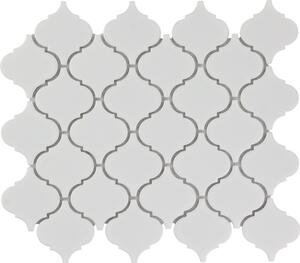 The Mosaic Factory Obklad keramická bílá Mozaika Arabeska S Bílá Lesk 6,1x6,7 (29,3x24,5) cm - PALG100