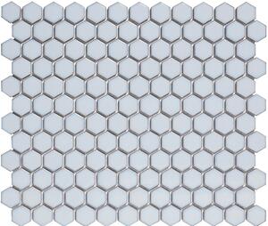 The Mosaic Factory Obklad keramická modrá Mozaika HEX Soft Blue Edge Glossy hexagony 2,3x2,6 (26x30) cm - AFH23450