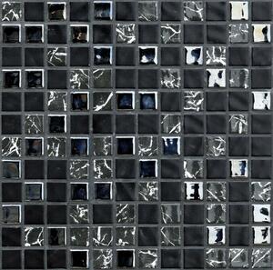 MOSAVIT Obklad skleněná černá Mozaika GALAXY THORE 2,5x2,5 (31,6x31,6) cm - GALTHO