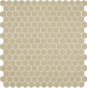 Hisbalit Obklad skleněná béžová Mozaika 572 HEXAGONY hexagony 2,3x2,6 (33,3x33,3) cm - HEX572MH