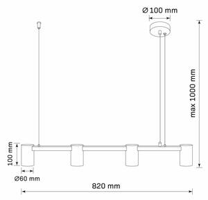 Lustr na lanku MARIBEL 4xGU10/10W/230V černá