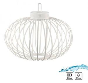 JUST LIGHT LED stolní lampa průměr 46cm bílé na baterie USB IP44 stmívatelné dotykem 2700K LD 19305-16