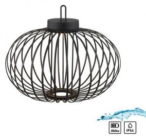 JUST LIGHT LED stolní lampa průměr 46cm černá na baterie USB IP44 stmívatelné dotykem 2700K LD 19305-18