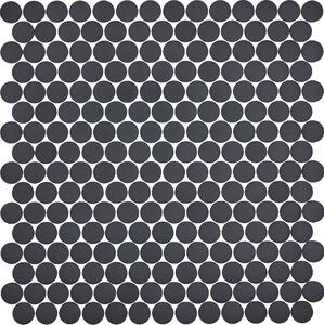 Hisbalit Skleněná mozaika černá Mozaika 564 KOLEČKA prům. 2,2 (33,3x33,3) cm - KO564MH