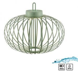 PAUL NEUHAUS JUST LIGHT LED stolní lampa průměr 46cm zelená na baterie USB IP44 stmívatelné dotykem 2700K LD 19305-43