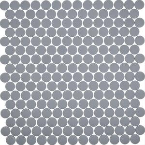 Hisbalit Skleněná mozaika šedá Mozaika 570 KOLEČKA prům. 2,2 (33,3x33,3) cm - KO570MH