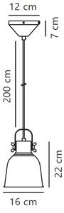 Nordlux - Lustr na lanku ADRIAN 1xE27/25W/230V pr. 16 cm antracit