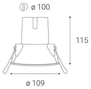 LED2-LED Koupelnové svítidlo ZERO LED/10W/230V 3000K CRI 95 IP43 černá pr.10,9cm