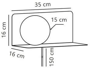 Nordlux - Nástěnné svítidlo s poličkou LILIBETH 1xE14/25W/230V hnědá
