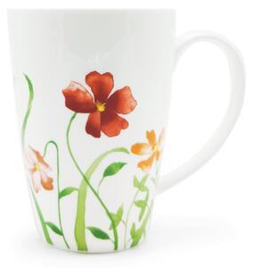 Porcelánový hrnek Tea Logic Lotta, bílý, jemné akvarelové květiny, 500 ml