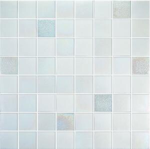 Hisbalit Obklad skleněná bílá Mozaika TEXTURAS ME 4x4 (32x32) cm - 40ME