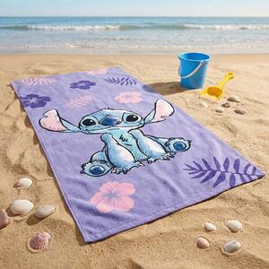 Jerry Fabrics Dětská plážová osuška LILO A STITCH, fialová, froté, 70x140cm