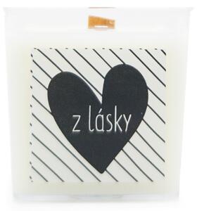 Sójová svíčka Aromka Z lásky, vůně květu bavlny, dřevěný knot, hoření 20 hodin