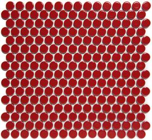 The Mosaic Factory Keramická mozaika červená Mozaika Red Glossy prům. 1,9 (31,5x29,4) cm - VKN010