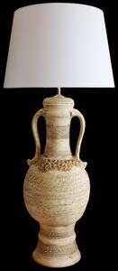 Keramická stojací lampa N420, Natur - Lampa se stínidlem-stříbrné doplňky