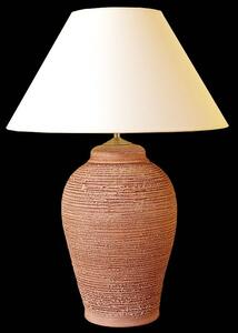Keramická lampa N409, Natur - Lampa se stínidlem-zlaté doplňky