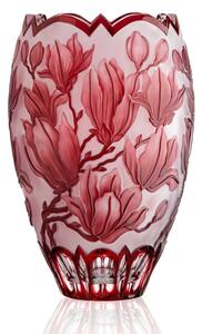 Bohemia Crystal Ručně broušená váza Magnolia Rubín 305mm