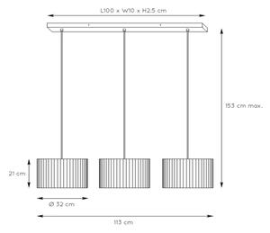 Lucide 03429/03/30 - Lustr na lanku MAGIUS 3xE27/40W/230V bambus