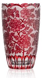 Bohemia Crystal Ručně broušená váza Wild Rose Rubín 305mm