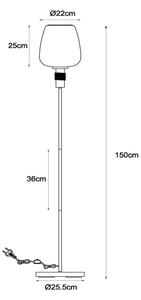 Lucide 45708/01/62 - Stojací lampa ILONA 1xE27/40W/230V černá/béžová