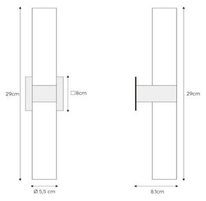 Lucide 04202/02/30 - Koupelnové nástěnné svítidlo JESSE 2xG9/33W/230V IP44
