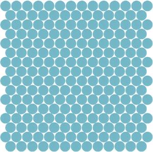 Hisbalit Skleněná mozaika modrá Mozaika 335B SATINATO kolečka prům. 2,2 (33,33x33,33) cm - KO335BLH